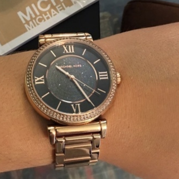 Michael Kors Catlin Crystal Pave Dial Rose Watch - Picture 2 of 4